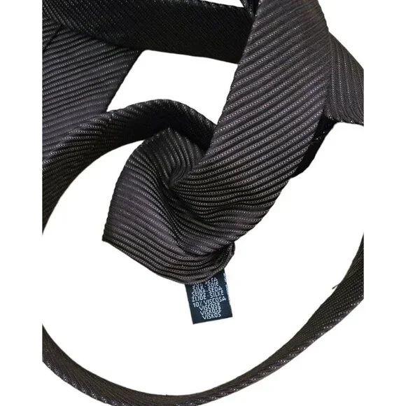 DOLCE & GABBANA Men's 100% Silk Necktie LUXURY XL Brown Gold Striped W:3.7" EUC